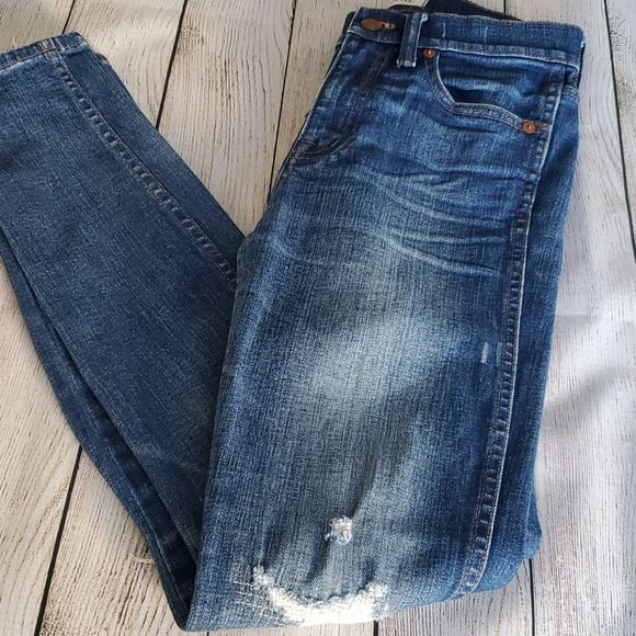 Madewell 9" High Riser Skinny Skinny Distressed - Picture 1 of 7
